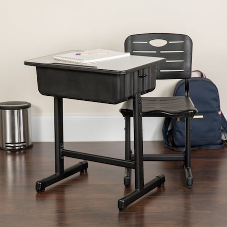 Flash Furniture 31.5 H, 23.625 W X Laminate, Steel, Grey 3-YU-YCX-046-09010-GG